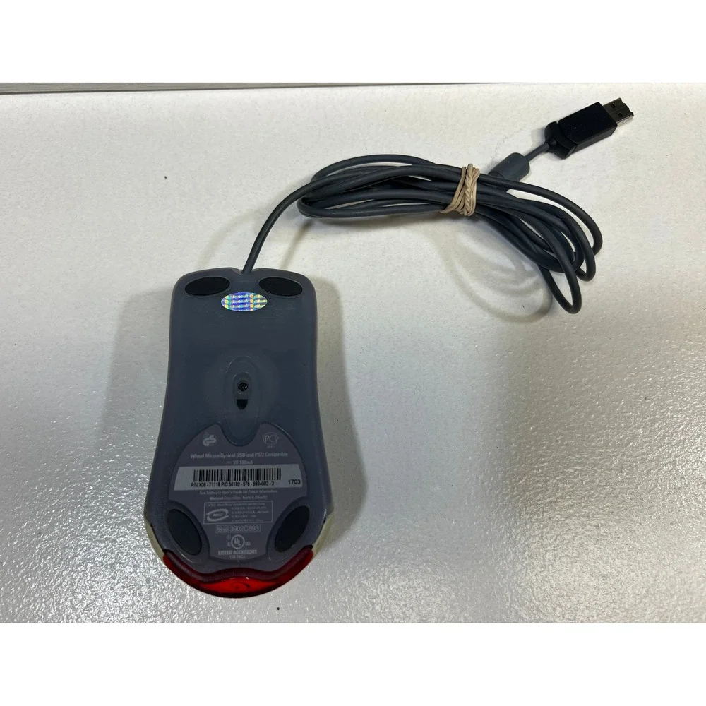 Vintage Microsoft Wheel Mouse Optical USB Wired Computer Mouse‎ - Tested Works